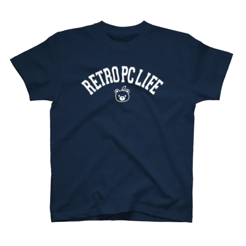 Retro PC Life スタンダードTシャツ（白文字） Regular Fit T-Shirt