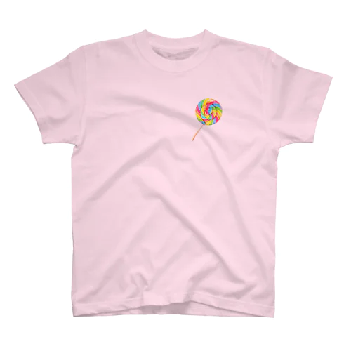 レインボーぐるぐるロリポップキャンディ Regular Fit T-Shirt