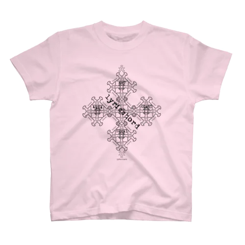 lyricchordスター黒ライン／ドローイングアート Regular Fit T-Shirt