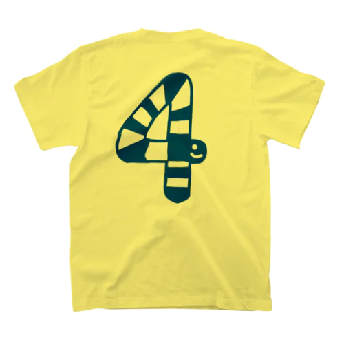 チンアナゴ数字Tシャツ「４」青 Regular Fit T-Shirt