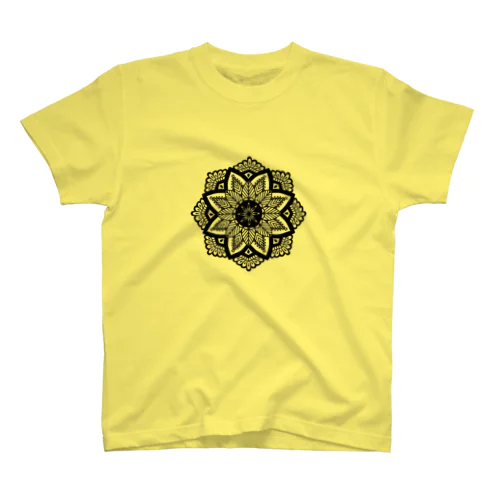 曼荼羅アート(黒) Regular Fit T-Shirt