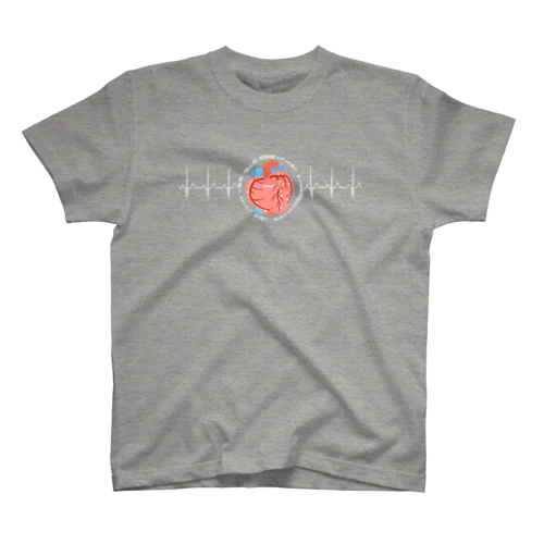 心電図（正常）白 Regular Fit T-Shirt