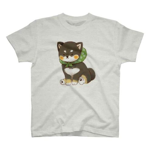 子柴犬（黒） Regular Fit T-Shirt