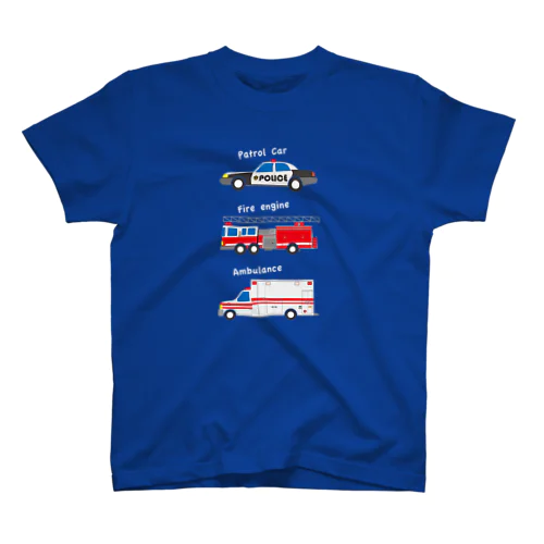 アメリカの緊急車両っぽいイラスト（白ヌキ文字） Regular Fit T-Shirt