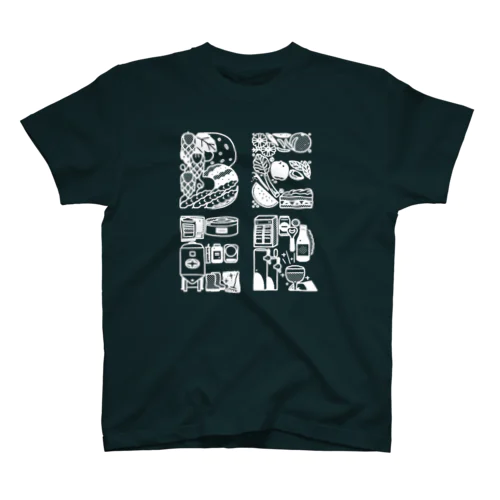 BEER 白飾り文字Tシャツ Regular Fit T-Shirt