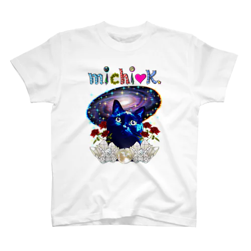 #9 黒猫ルナちゃん アンドロメダ銀河とレムリアンシードクリスタル・おとぎの国のネコ Regular Fit T-Shirt