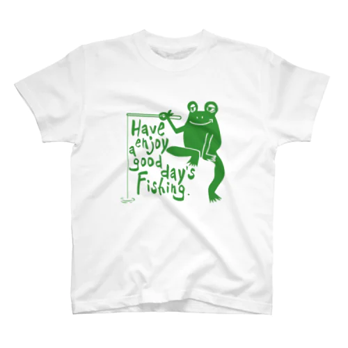 カエルが釣りをするでケロ Regular Fit T-Shirt