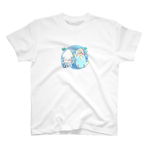 セキセイインコちゃんとイカちゃん🐚 Regular Fit T-Shirt