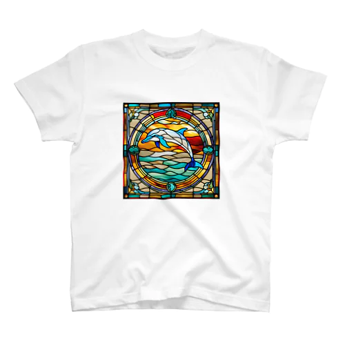 ステンドグラス イルカちゃん① Regular Fit T-Shirt
