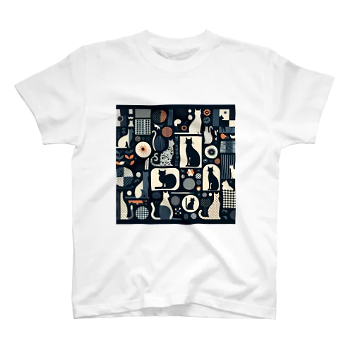 猫×ネイティブ柄７ Regular Fit T-Shirt