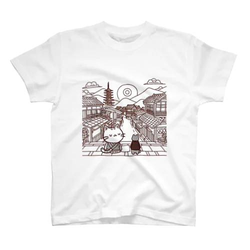 おのぼり猫さん Regular Fit T-Shirt