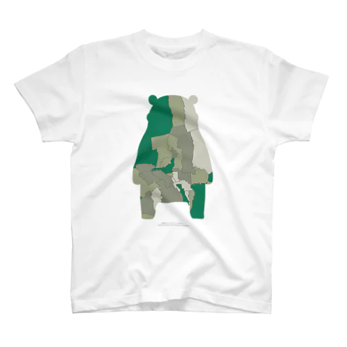 地図アートTシャツ 大観峰(くまモンver.) Regular Fit T-Shirt