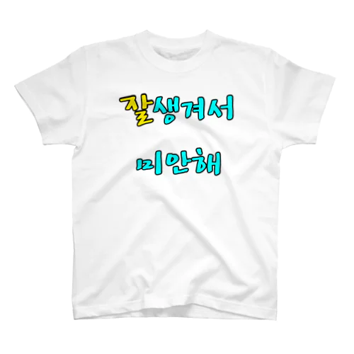 잘생겨서 미안해 ~イケメンでごめん~ ハングルデザイン Regular Fit T-Shirt