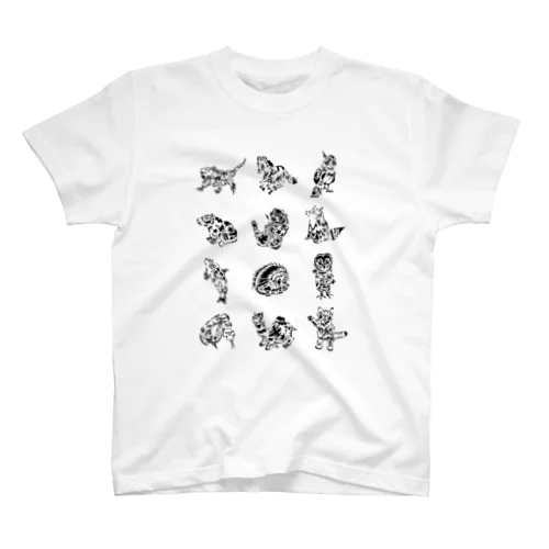 続12アニマルず　オールスターシルエットスタンダードTシャツ Regular Fit T-Shirt