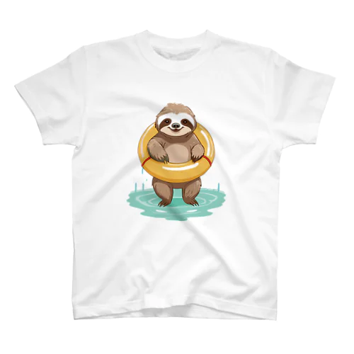 夏休みに海で遊ぶナマケモノ Regular Fit T-Shirt
