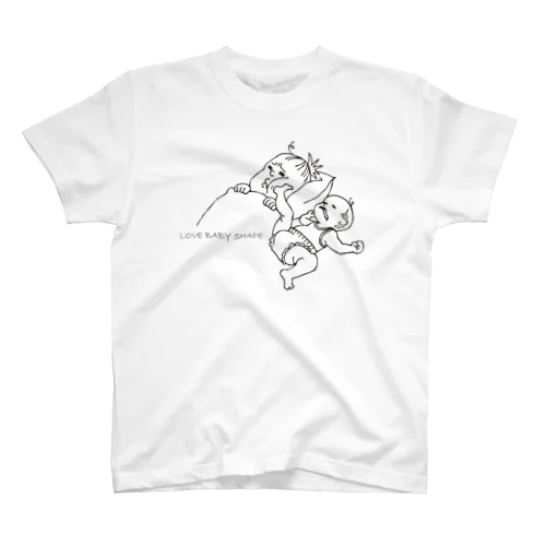 LOVE BABY SHAPE （寝相） Regular Fit T-Shirt