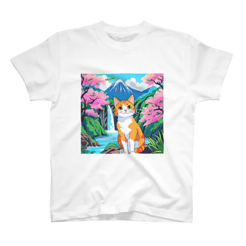 日本を旅する猫 Regular Fit T-Shirt