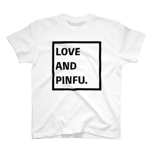 麻雀-LOVE AND PINFU(黒・ボックス) Regular Fit T-Shirt
