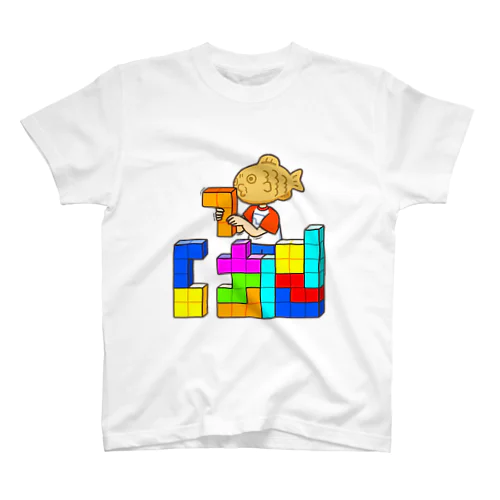 ブロック積み焼きT-シャツ Regular Fit T-Shirt