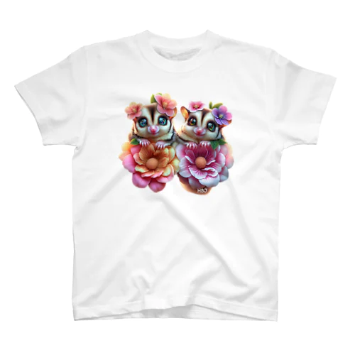 お花の妖精モモンガちゃん① Regular Fit T-Shirt