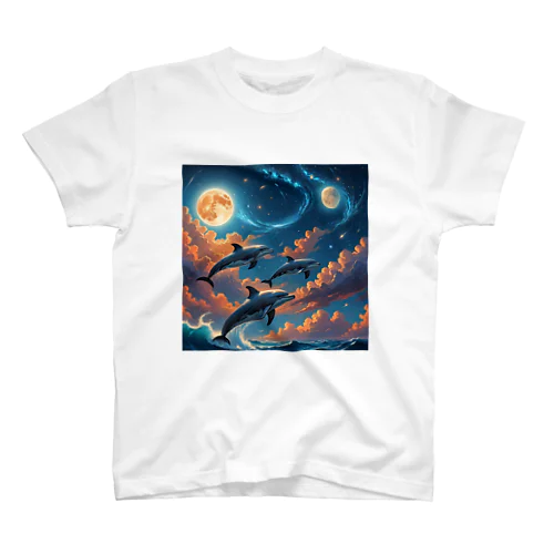 夜空とイルカ Regular Fit T-Shirt