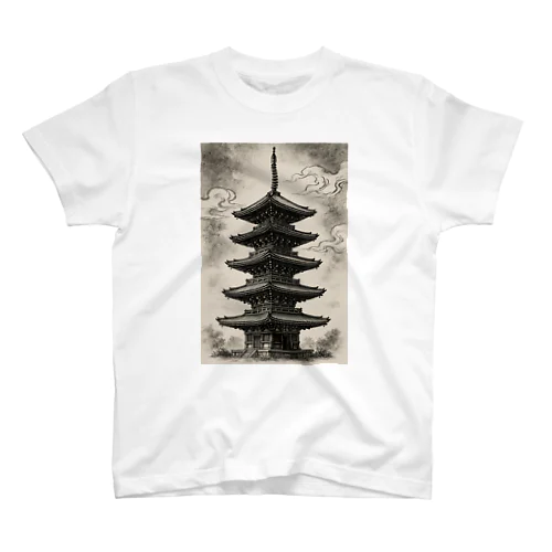 塔ノ静寂 ― FIVE-STORY PAGODA Regular Fit T-Shirt