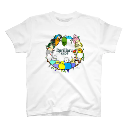 インコだらけTシャツ Regular Fit T-Shirt