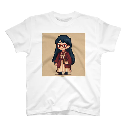 「明治浪漫の文系少女」ピクセルアート Regular Fit T-Shirt