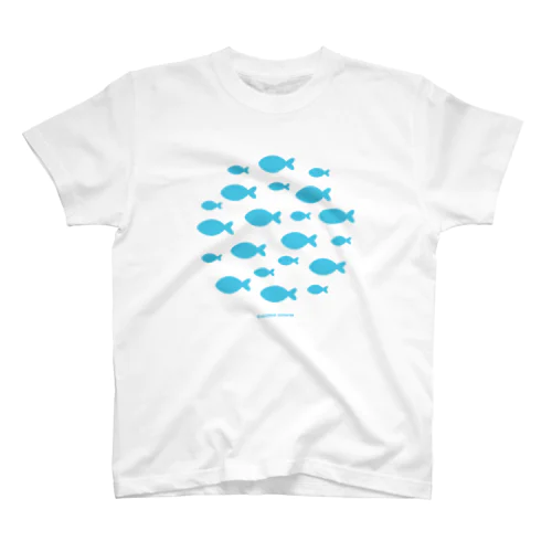 お魚の群れ 水色 | School of Fish Light Blue Regular Fit T-Shirt