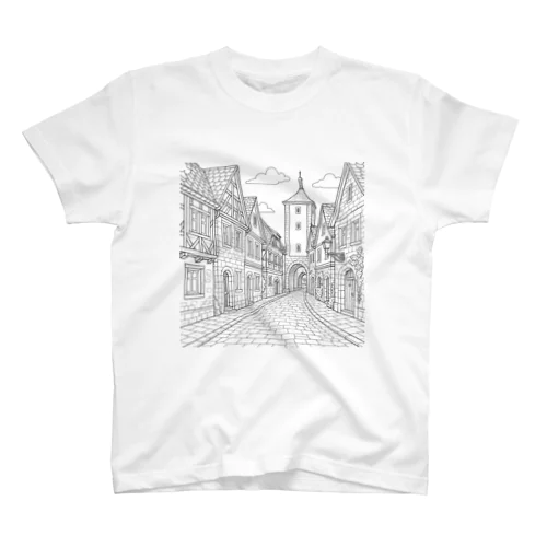 「中世の街角」 – ヨーロッパ風の美しい町並み Regular Fit T-Shirt