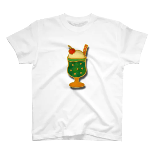 レトロピンバッジ風クリームソーダ Regular Fit T-Shirt