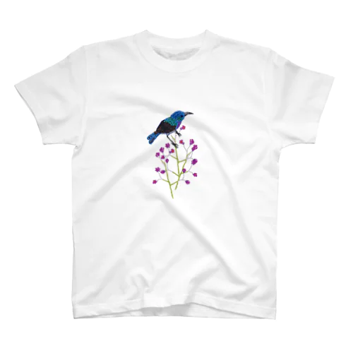 刺繍のパレスチナサンバードと植物_Tシャツ Regular Fit T-Shirt