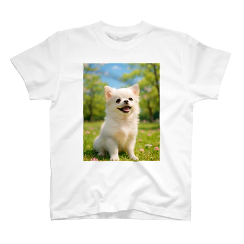 春のおさんぽ日和｜ポメチワのスマイルグッズセット（Tシャツ・雑貨・クッションなど） Regular Fit T-Shirt