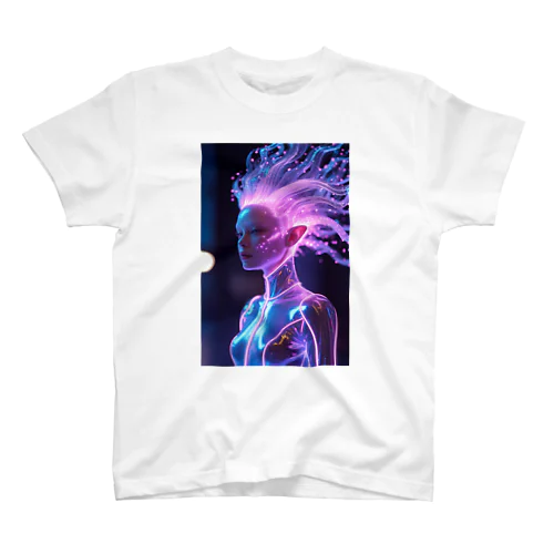 Luminous Particle-Hair Alien 発光粒子髪のエイリアン Regular Fit T-Shirt