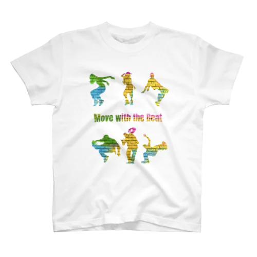 Move with the Beat~Graffiti Silhouette５ Regular Fit T-Shirt