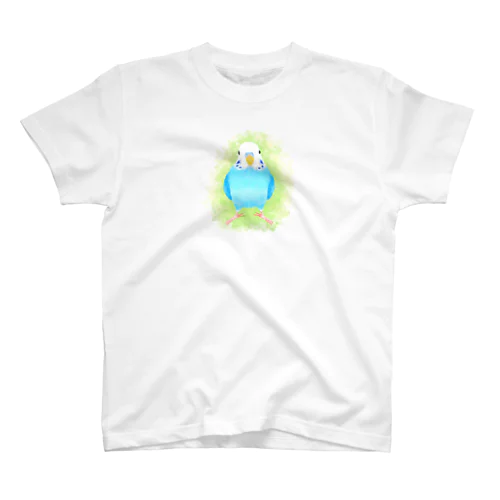 ほんわかセキセイインコ　ブルー【まめるりはことり】 Regular Fit T-Shirt
