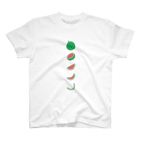 🍉スイカの満ち欠け(縦) Regular Fit T-Shirt