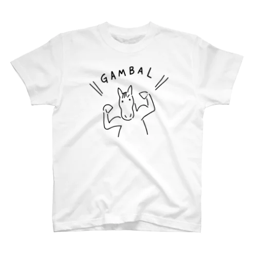 GAMBAL がんばる馬 ブラックライン Regular Fit T-Shirt