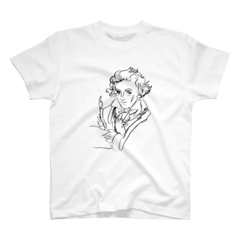 【ベートーベン】-ブラック Regular Fit T-Shirt