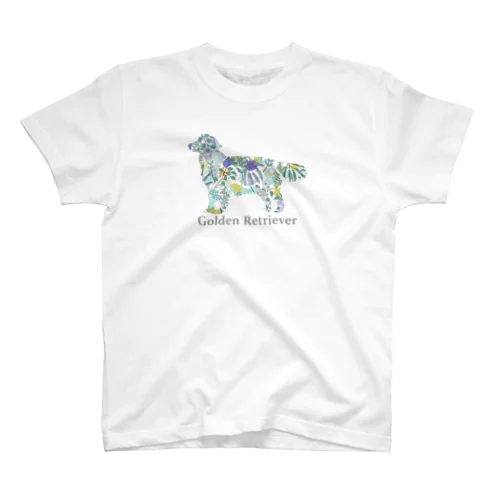 花　ボタニカル　ゴールデンレトリバー Regular Fit T-Shirt