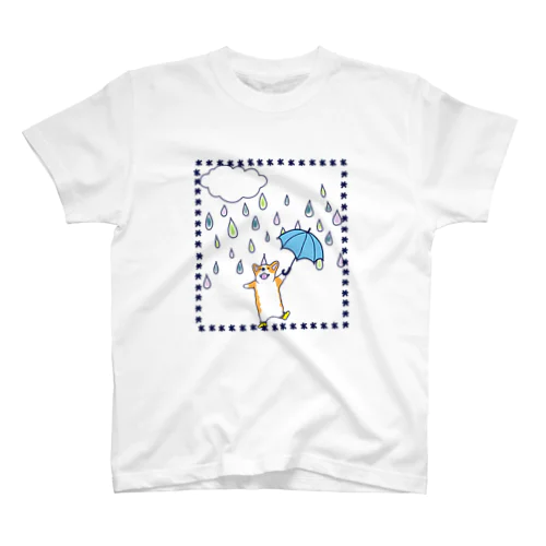 雨ふりコーギー（お色選べます） Regular Fit T-Shirt