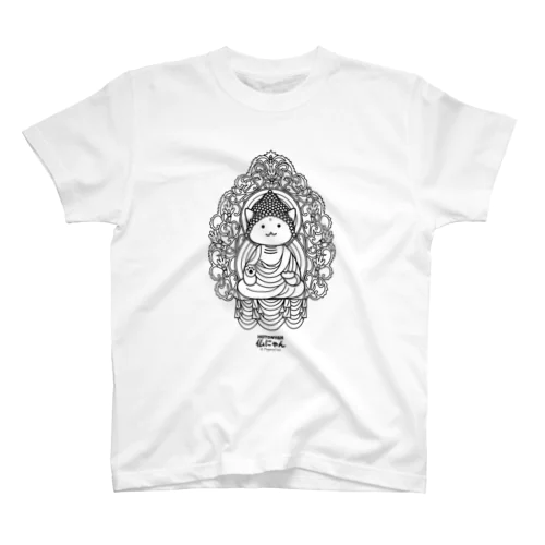 仏にゃん（黒線） Regular Fit T-Shirt
