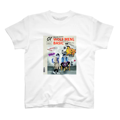 ０１WOLF MEN'S BASIC Regular Fit T-Shirt