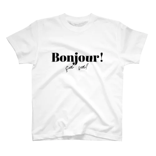 「Bonjour! ça va?」フランス語で「こんにちは 元気？」 Regular Fit T-Shirt