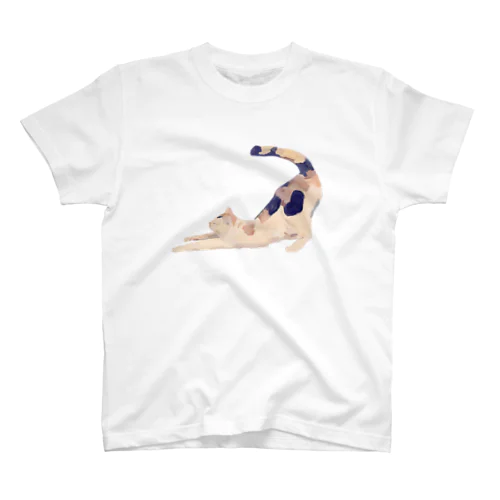 三毛猫 伸び～ 枠無し Regular Fit T-Shirt