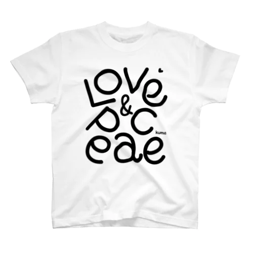 Love&Peace・black Regular Fit T-Shirt