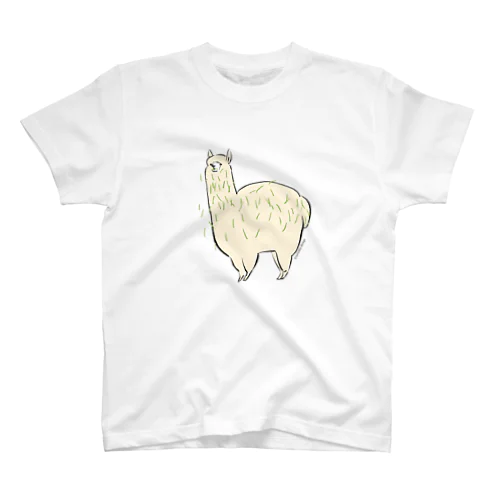 めっちゃ草ついてるアルパカ Regular Fit T-Shirt