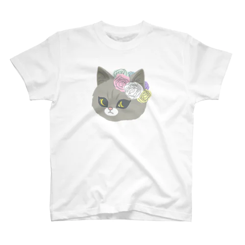 花と猫 Regular Fit T-Shirt