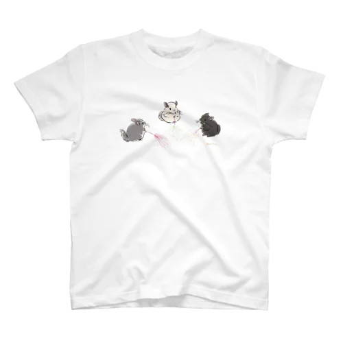 花火をするチンチラ Regular Fit T-Shirt