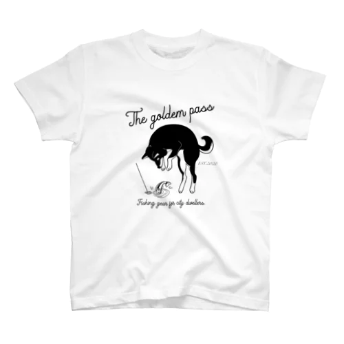 釣り黒柴犬 Regular Fit T-Shirt